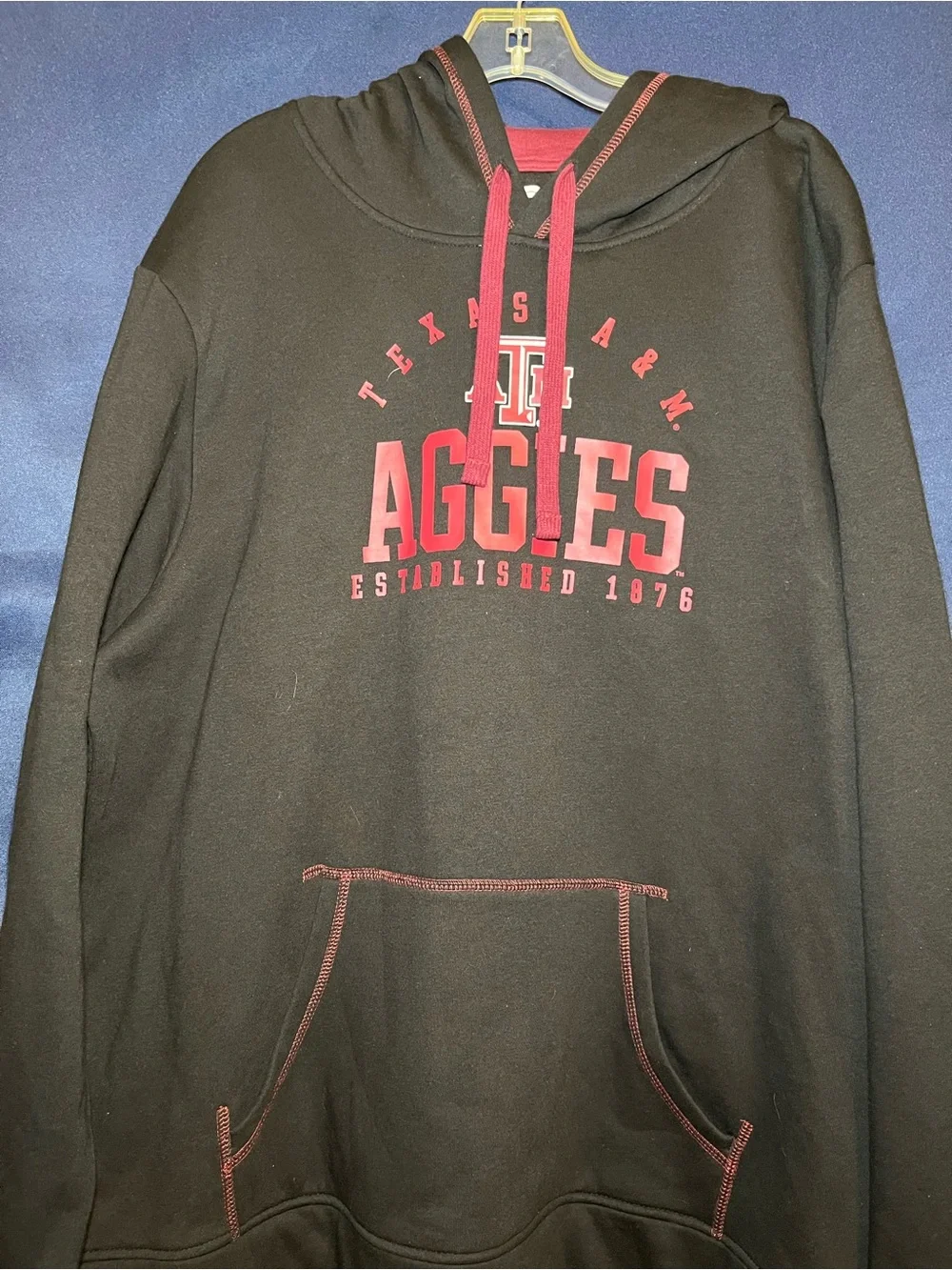 Fanatics Black and Maroon Hoodie with Interior Logo